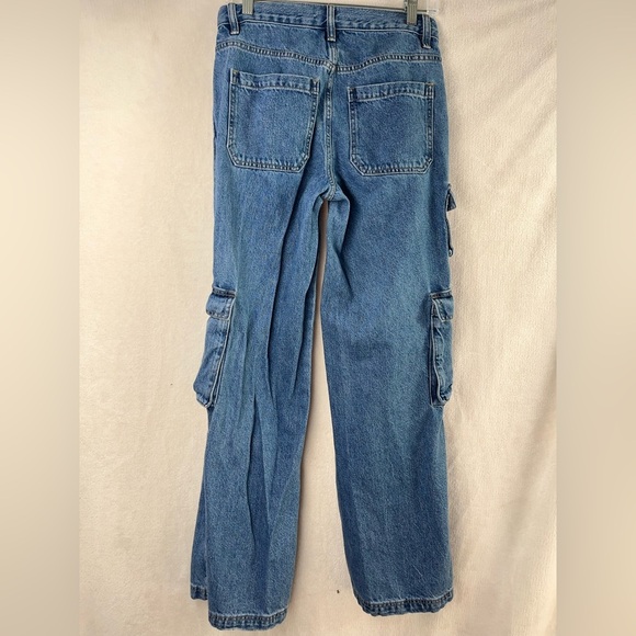 PacSun Jeans Womens Size 25 90's Baggy Wide Leg Cargo Multi-Pocket Mid Waist - Picture 7 of 10